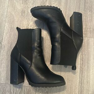 Black heeled booties